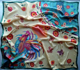 Silk shawl "Good morning"