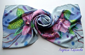 Silk scarf "Orchid"