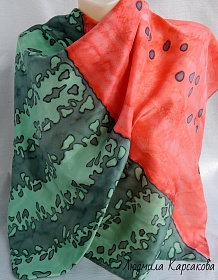 Silk shawl "Watermelon"