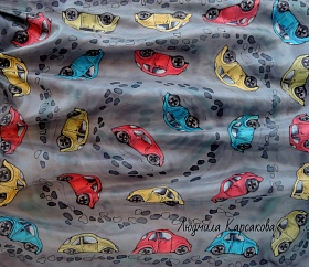 Silk shawl "Retro cars"