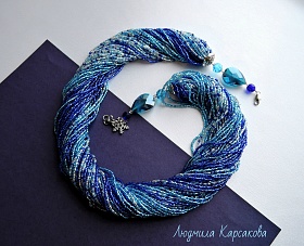 Beaded necklace "Winter evening"