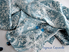 Silk shawl "Winter's tale"