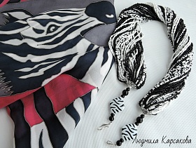 Beaded necklace "Zebra"