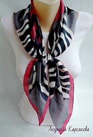 Silk shawl "Happy zebras"