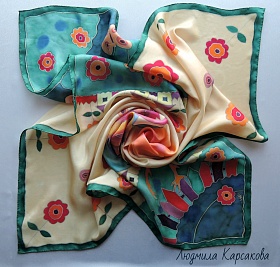 Silk shawl "Good morning"
