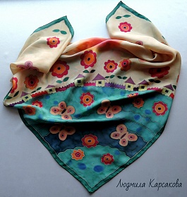 Silk shawl "Good morning"