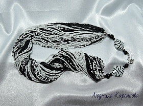 Beaded necklace "Zebra"
