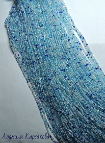 Beaded necklace "Snowy morning"
